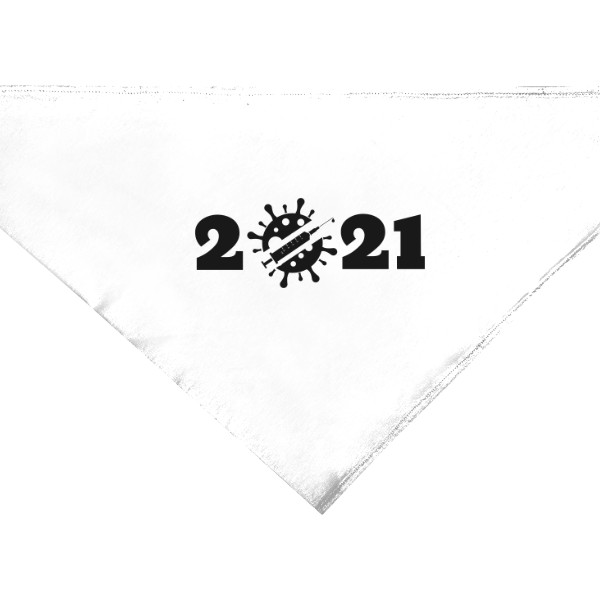 Bavlněný trojcípý šátek s potiskem Rouška - 2021